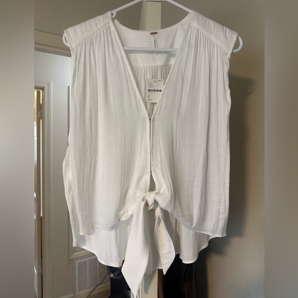 NWT Free People White Drapey Top